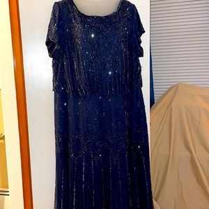 Exquisite navy beaded gown
